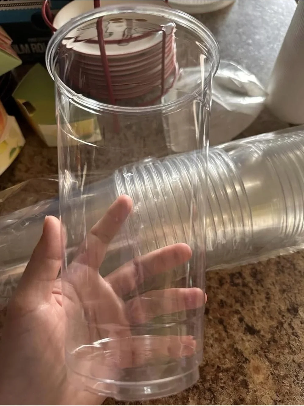 [100 SETS] 32 oz Cups with lids, Plastic cups with lids and straws